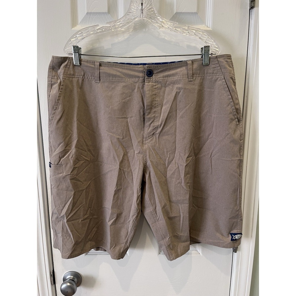 Aftco Shorts Mens 38 Aftec Khaki Chino Performance Fishing Cargo Outdoor 10"